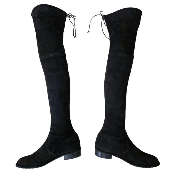 Stuart Weitzman Lowland Black Suede Over The Knee Boots Size 6M Timeless Classic - Picture 4 of 13